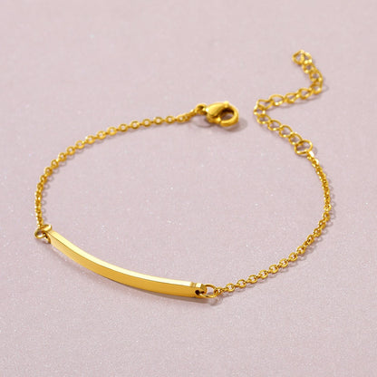 Custom Name ID Bar Bracelet Gold Plated