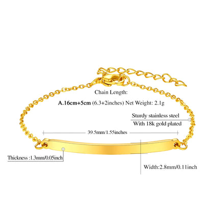 
Custom Name ID Bar Bracelet dimension, durable
