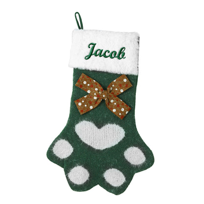 Custom Name Paw Shape Christmas Stockings