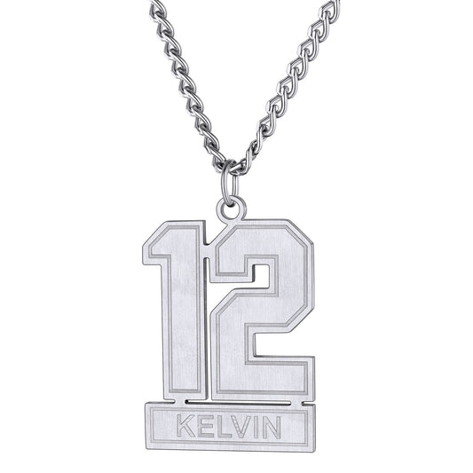 Custom Name and Number Necklace Baseball Necklace