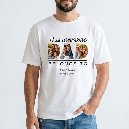 Custom Name and Photo T Shirt White