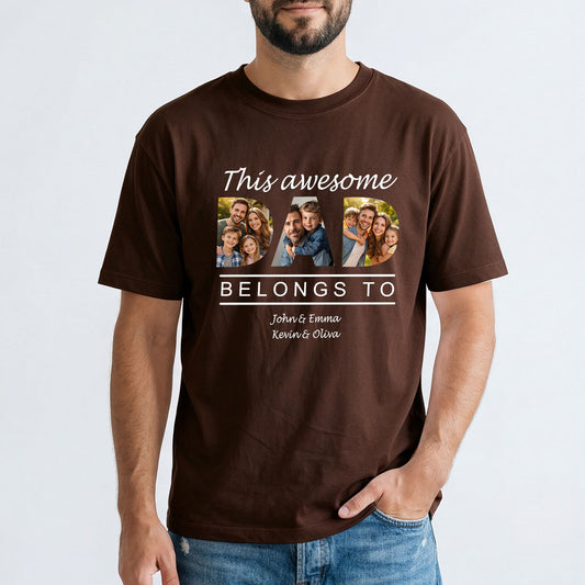 Custom Name and Photo T Shirt for Dad
