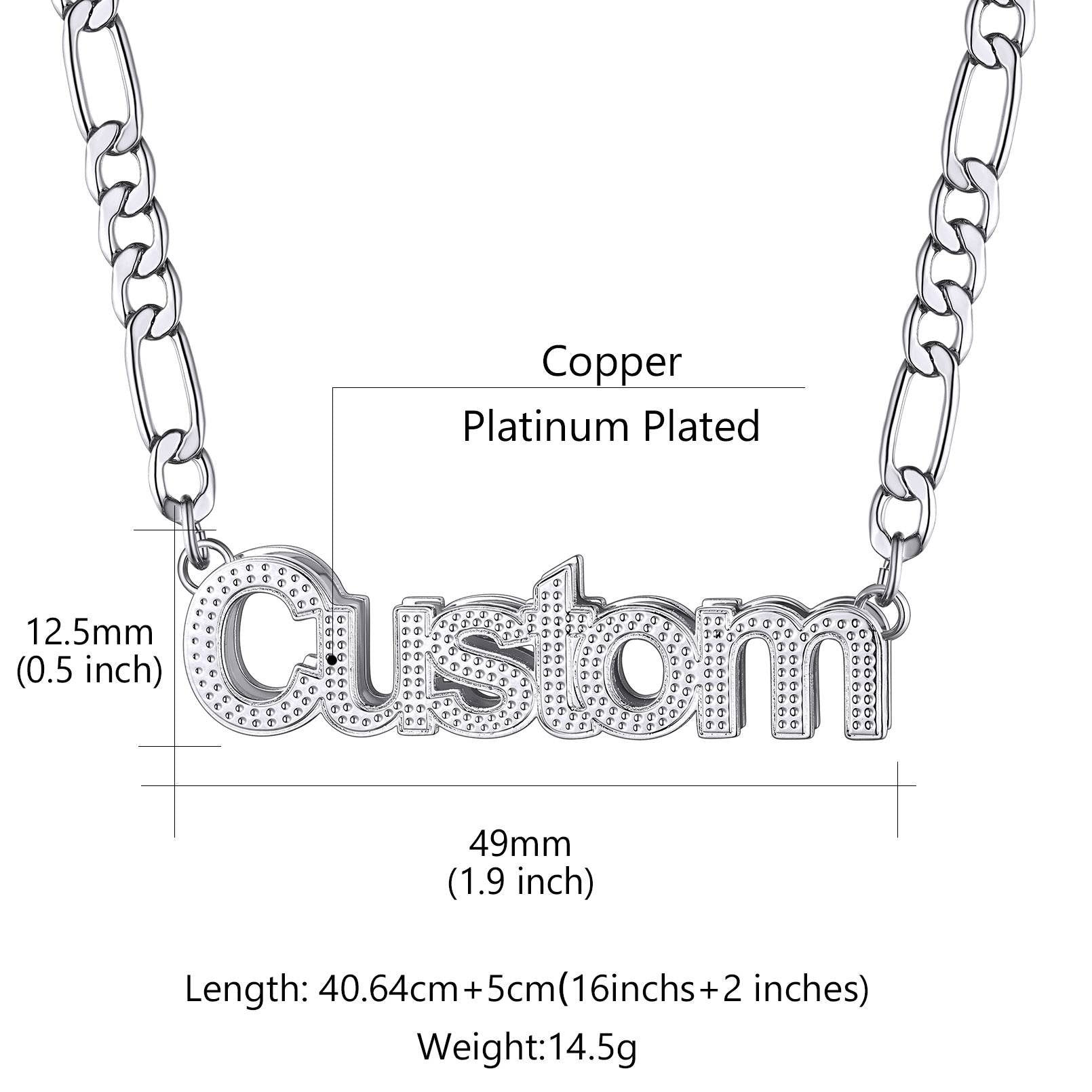 Custom Nameplated Figaro Chain Necklace 5MM Dimension, Durable