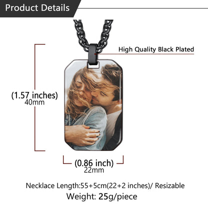 Custom Octagon Dog Tag Picture Necklace Dimension, Durable