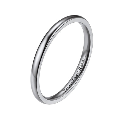 Custom Personalized Plain Ring 2mm