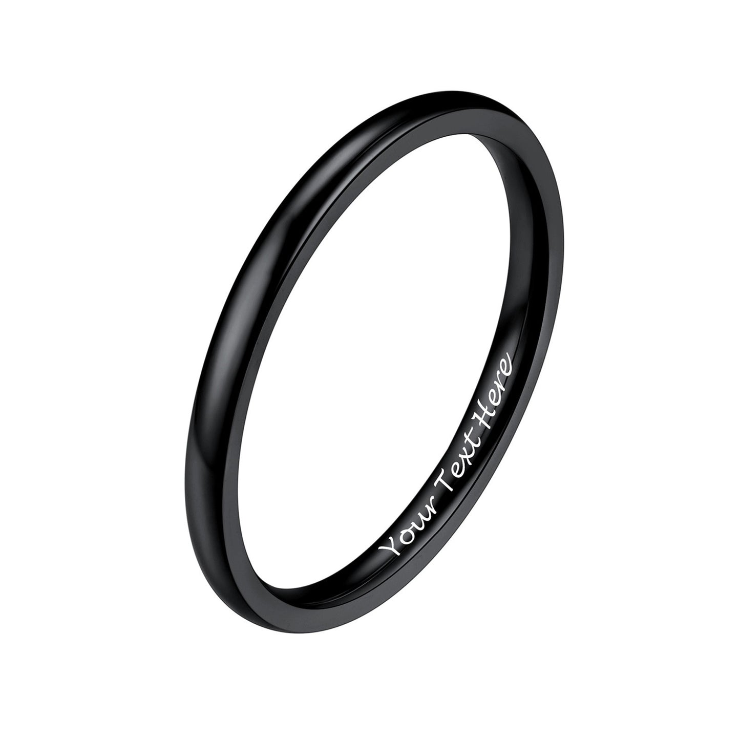 Custom Personalized Plain Ring 2mm black