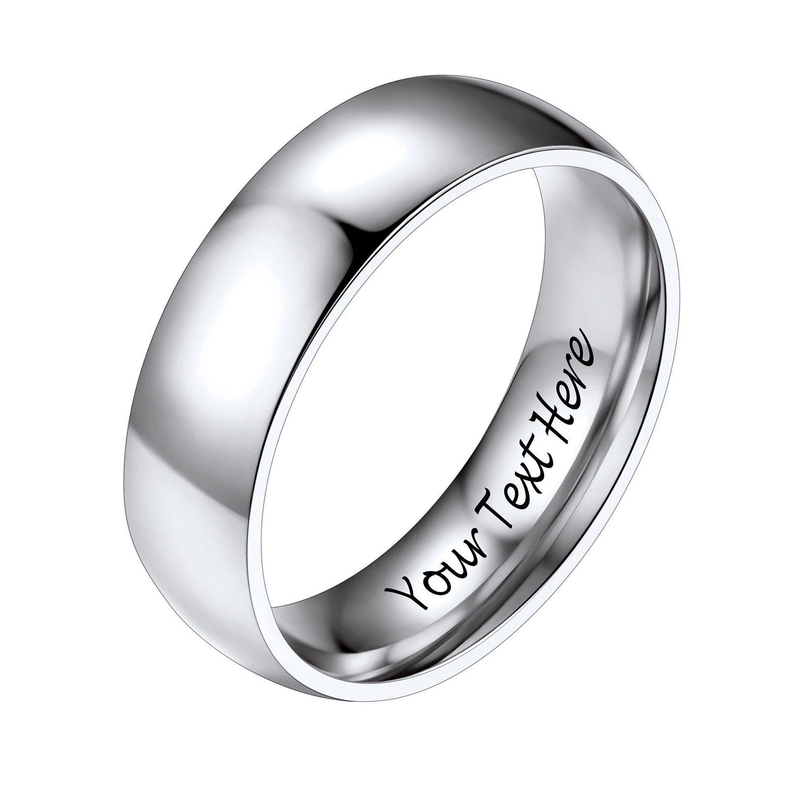 Custom Personalized Plain Ring 6mm 