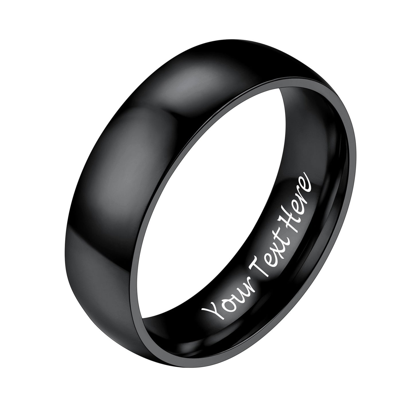 Custom Personalized Plain Ring 6mm black