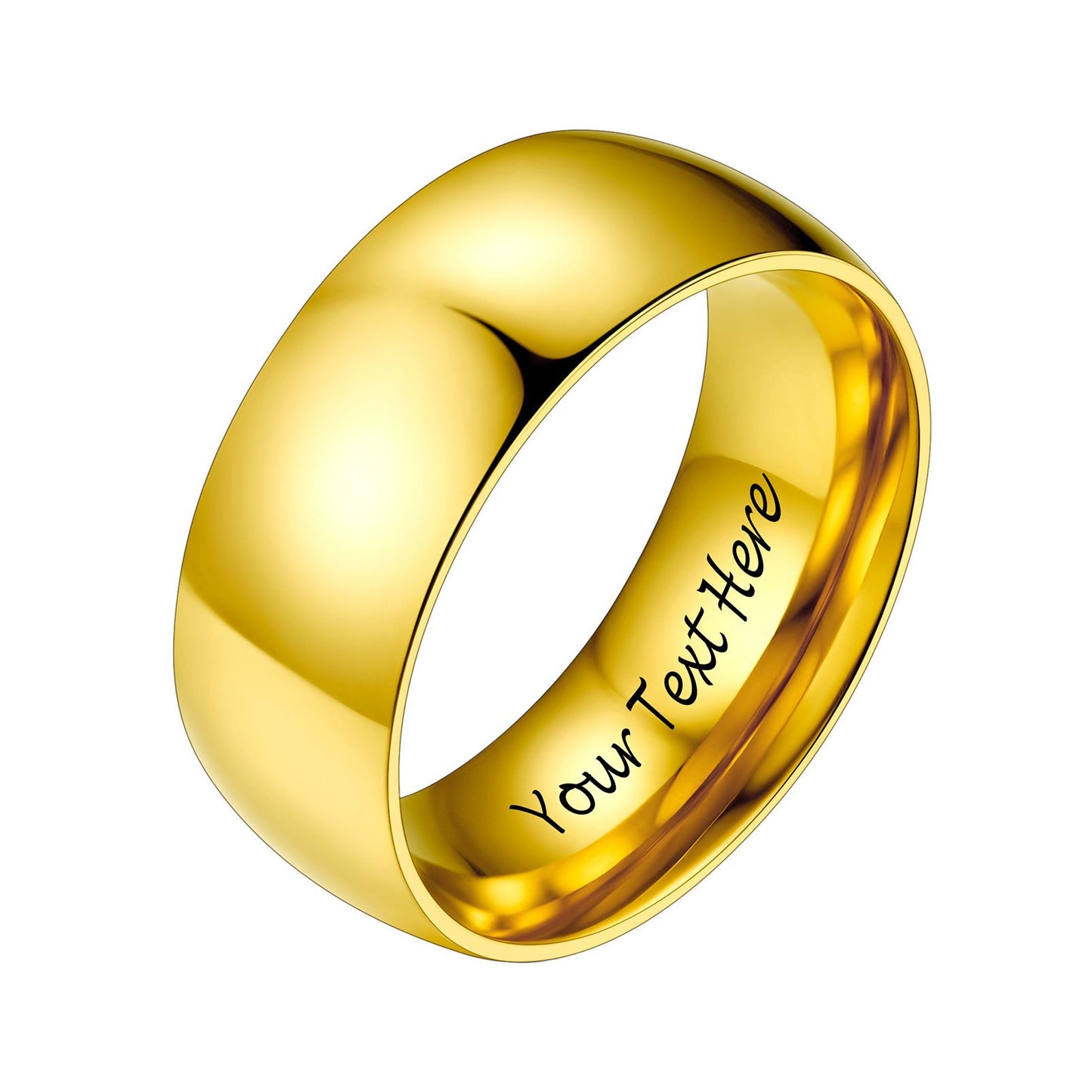 Custom Personalized Plain Ring 8mm gold