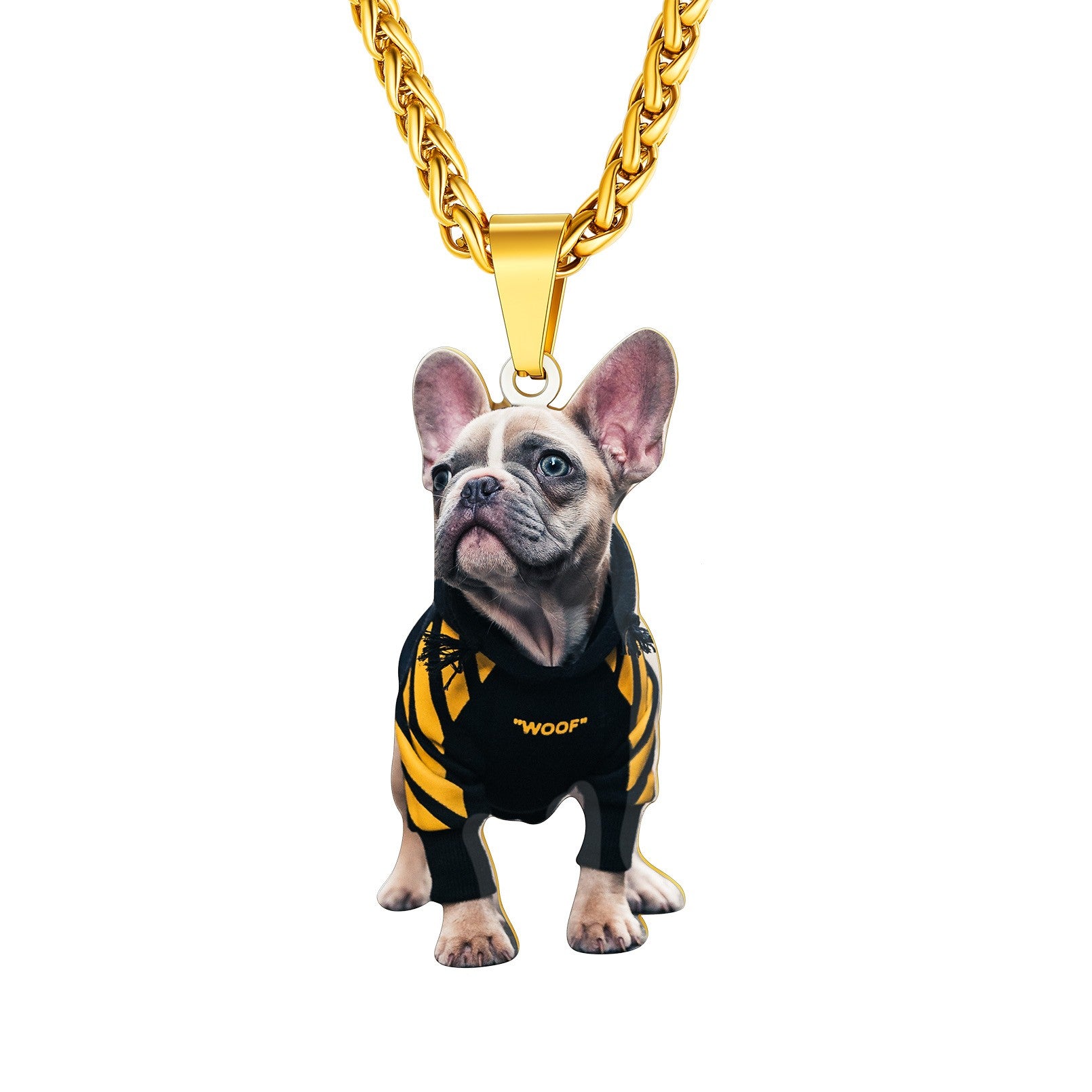 Custom Pet Portrait Photo Necklace Gold Plated