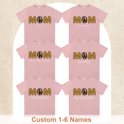 Custom Photo Black T Shirt with 1-6 Names 