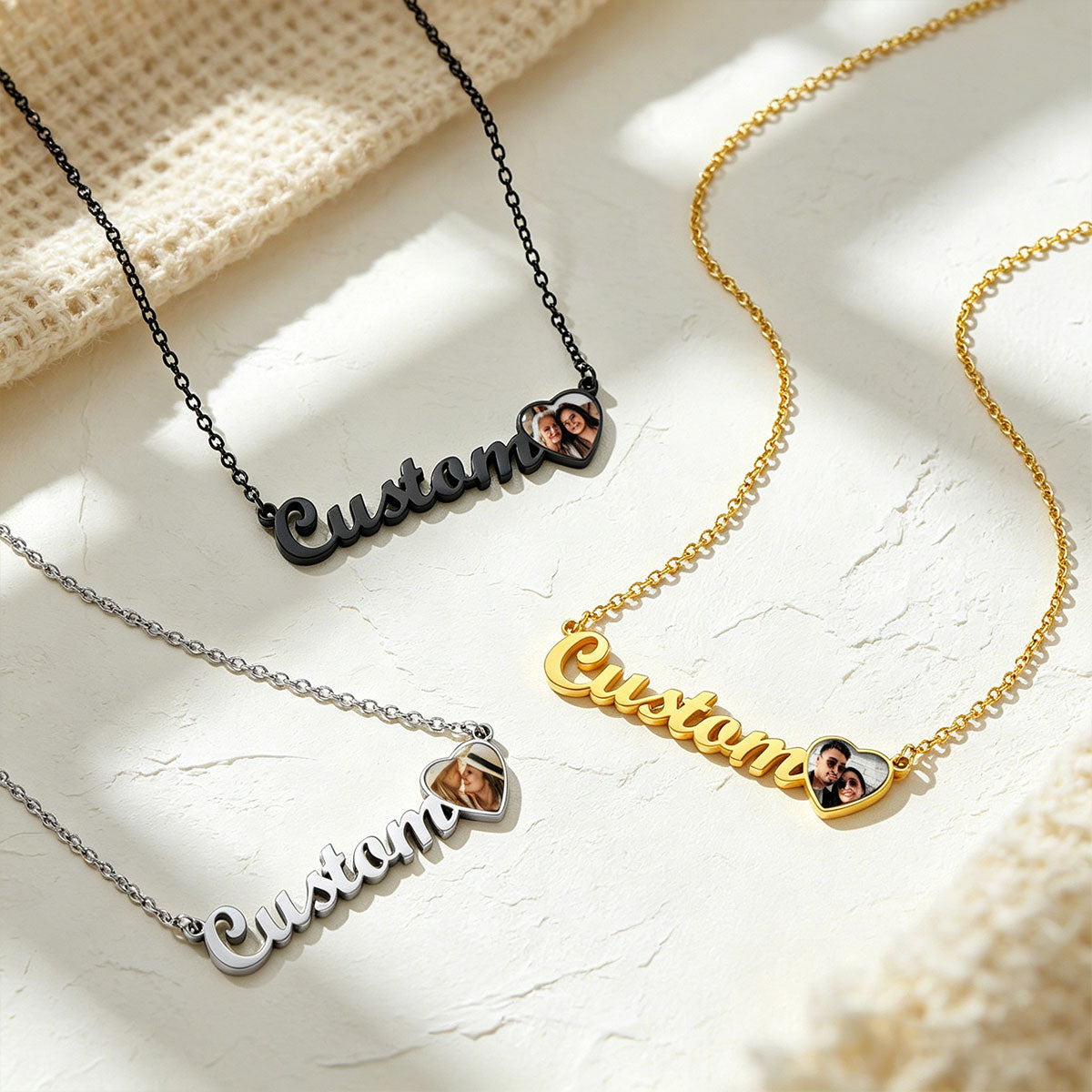 Custom Photo Name Necklace in different color