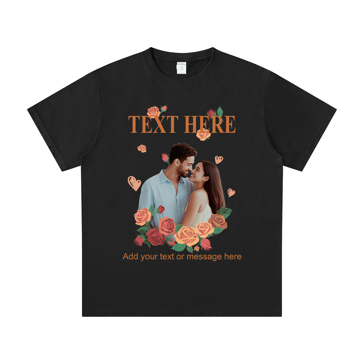Custom Photo & Text Blossom T Shirt for Boyfriend Girlfriend