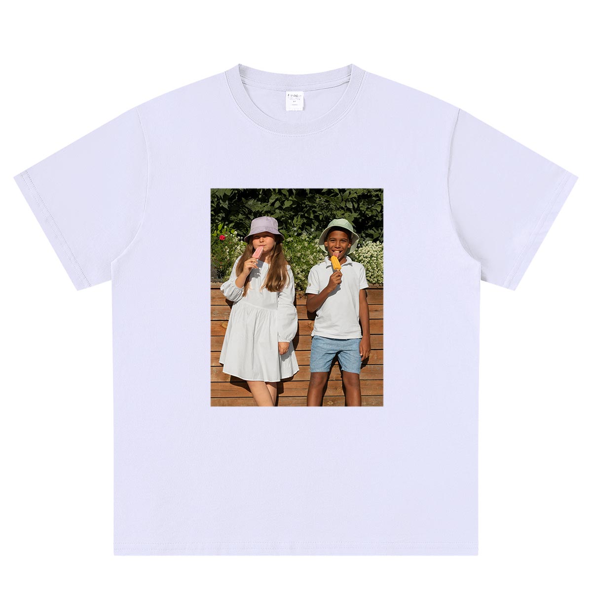 Custom Picture T-Shirts White