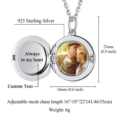 Custom Round Locket Necklace with Pictures Dimension, Durable