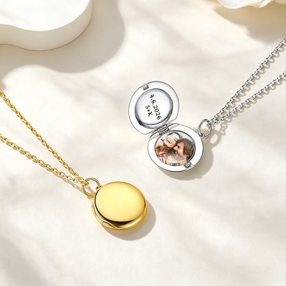 Custom Round Locket Picture Necklace in different color