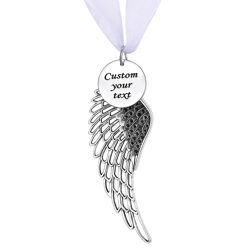 Custom Text Angel Wing Christmas Ornaments for Family Lover