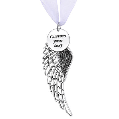 Custom Text Angel Wing Christmas Ornaments for Family Lover