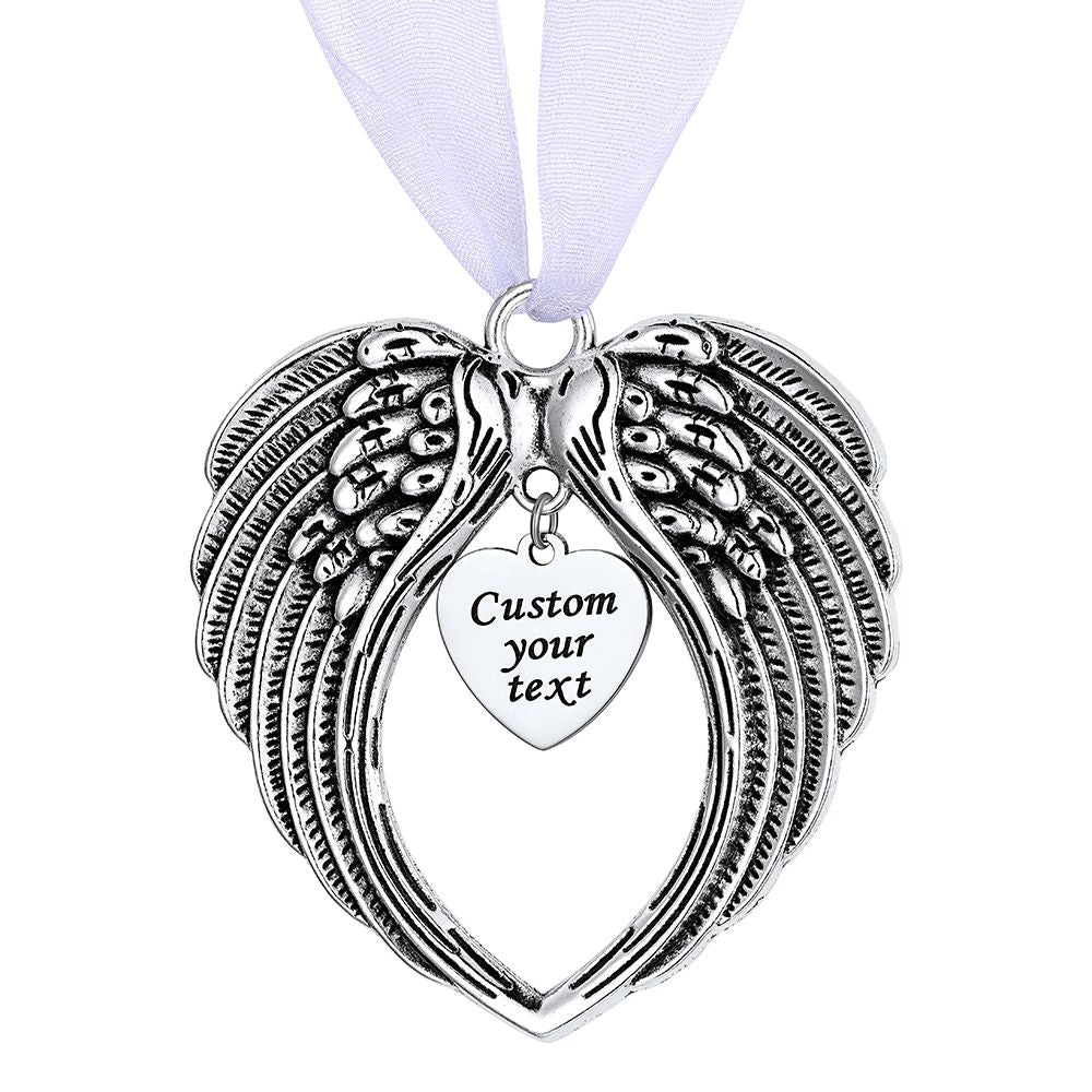 Custom Text Heart Christmas Ornaments for Family Lover