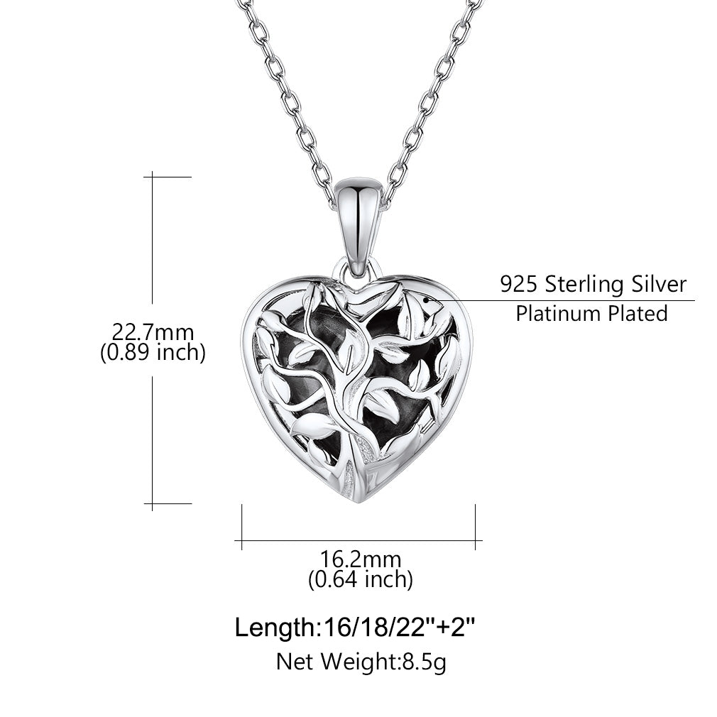 Custom Tree of Life Heart Locket Picture Necklace Dimension, Durable