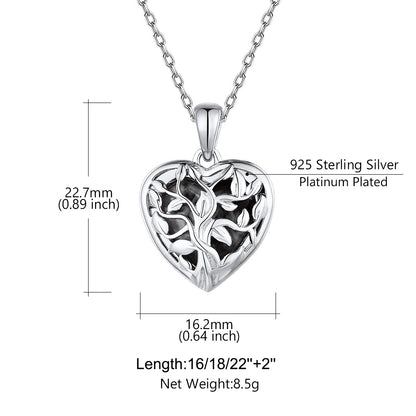 Custom Tree of Life Heart Locket Picture Necklace Dimension, Durable