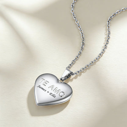 Custom Tree of Life Hearts Pictures Locket Necklace Back Engraved
