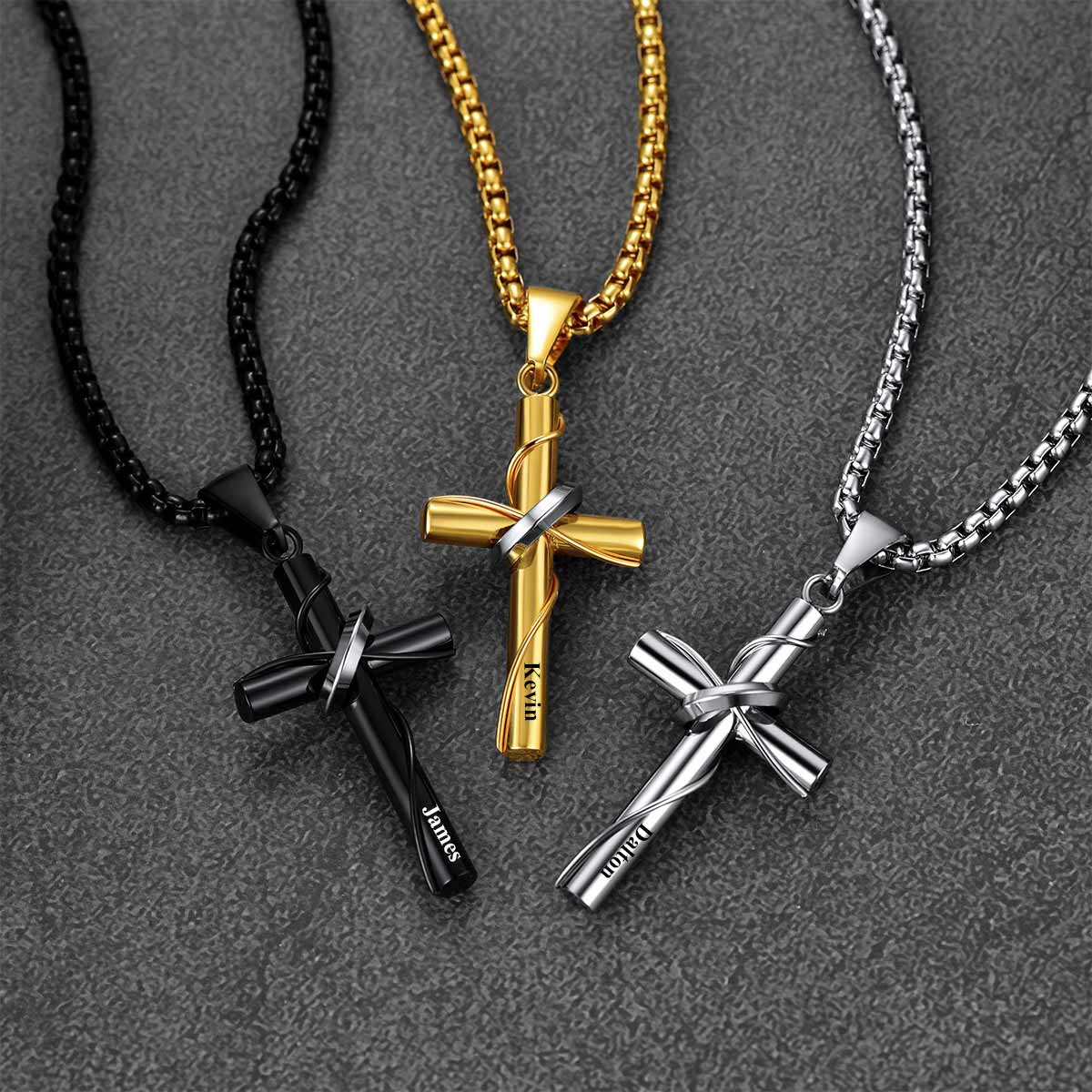 Custom Wrap Cross Necklace in different Color