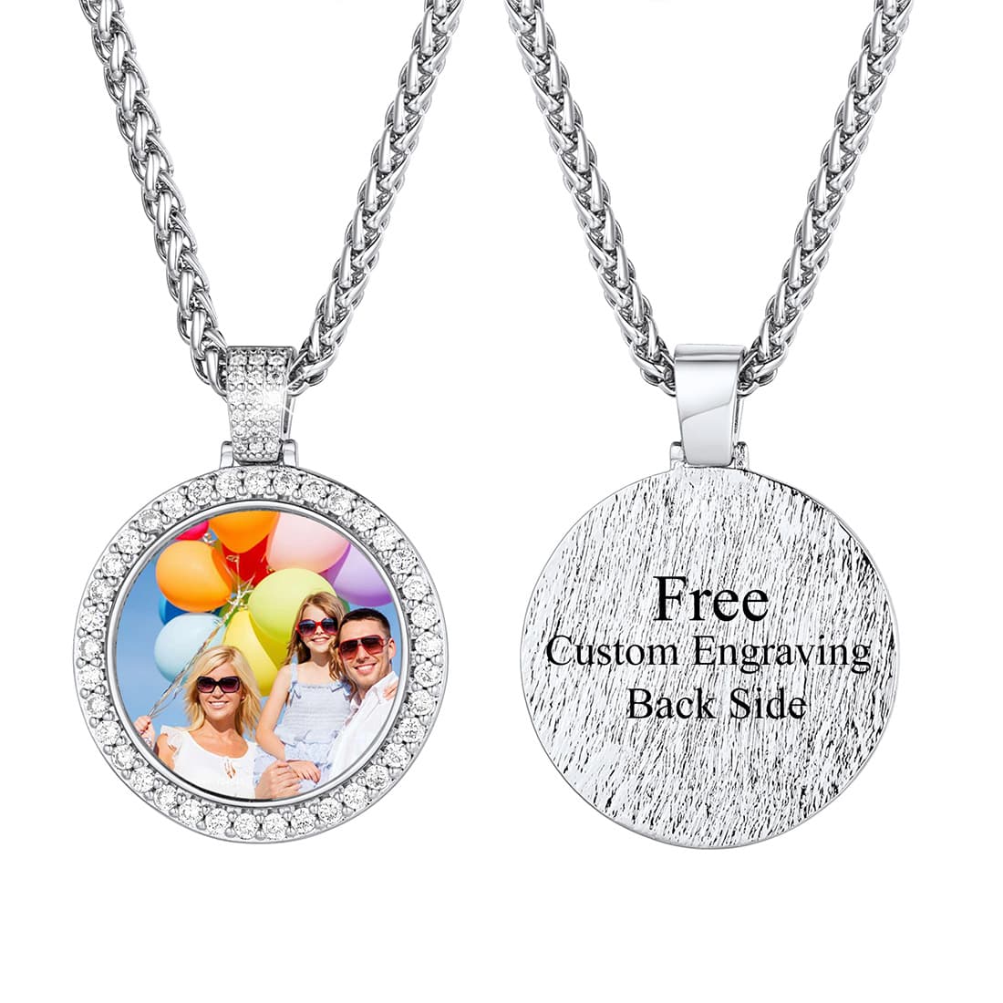 Customized Photo Necklaces Cubic Zirconia Picture Necklace
