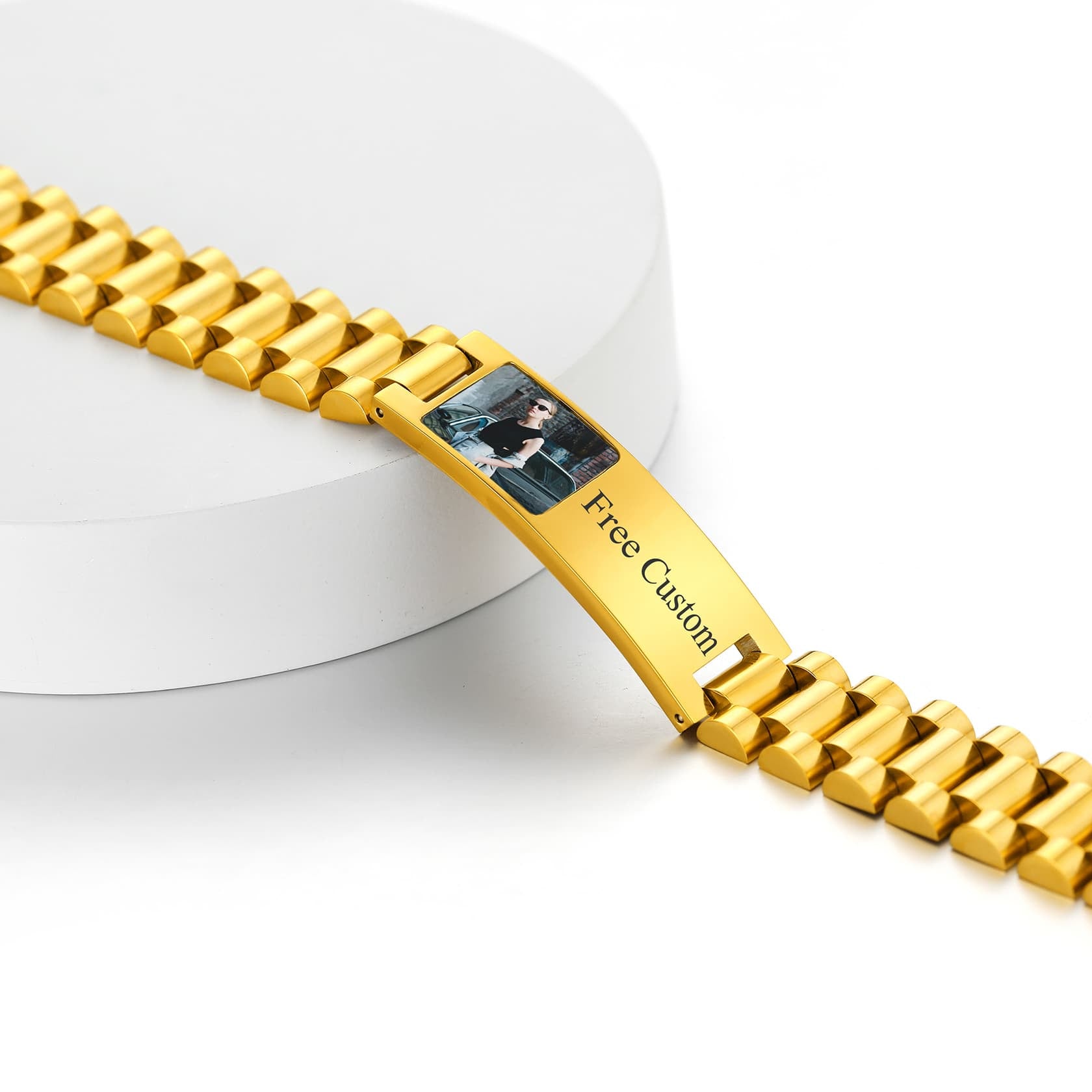Customized Picture Bracelet Gold