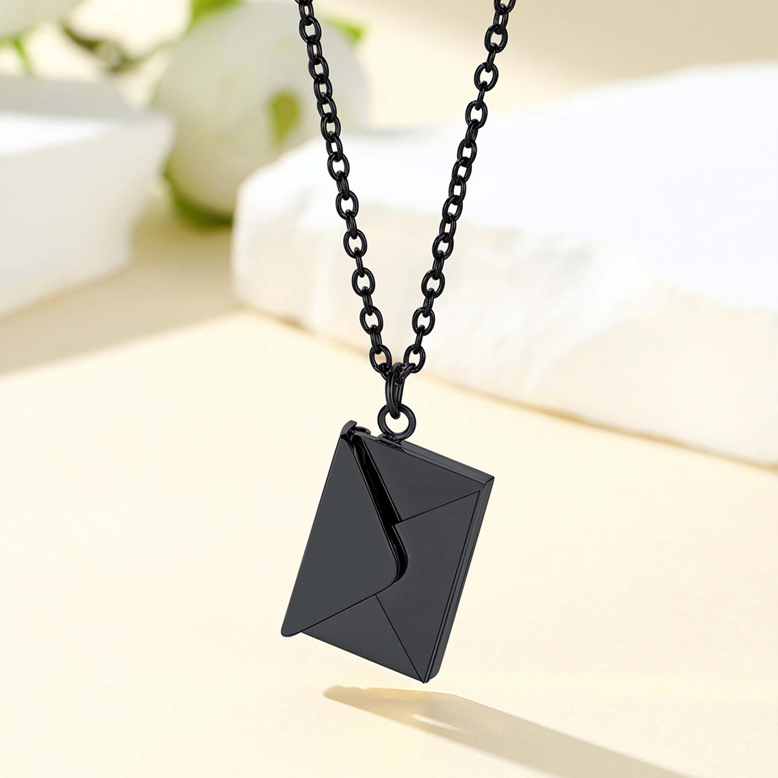 Personalized Envelope Locket Necklace With Custom Photo