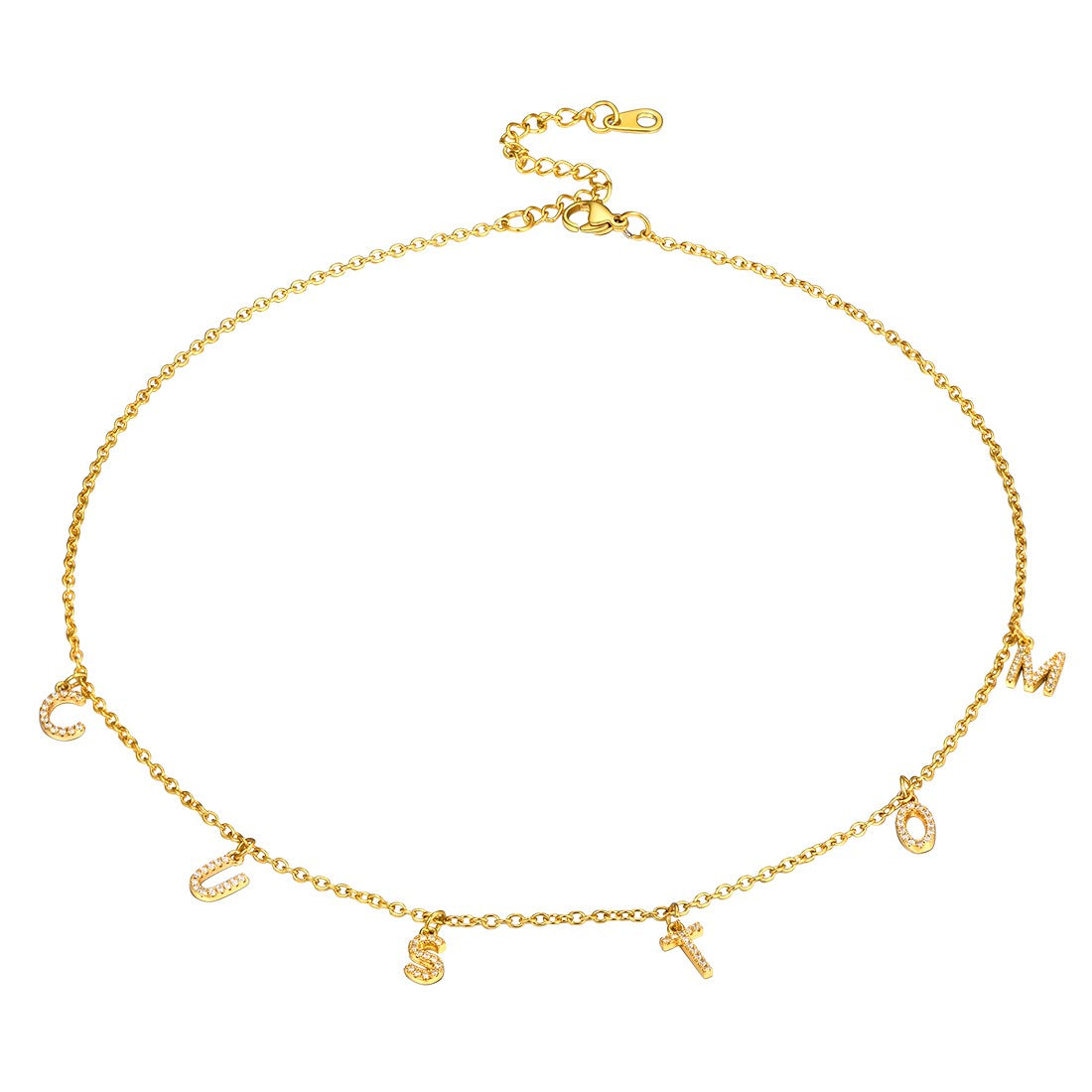 Customized Initial Name Choker Necklace for Women