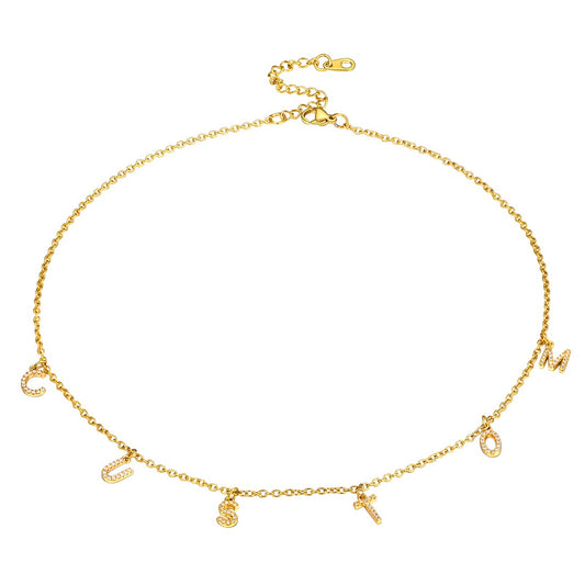 Customized Initial Name Choker Necklace for Women