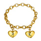 Personalized Engraved Hearts Charm Bracelet 2 heart gold