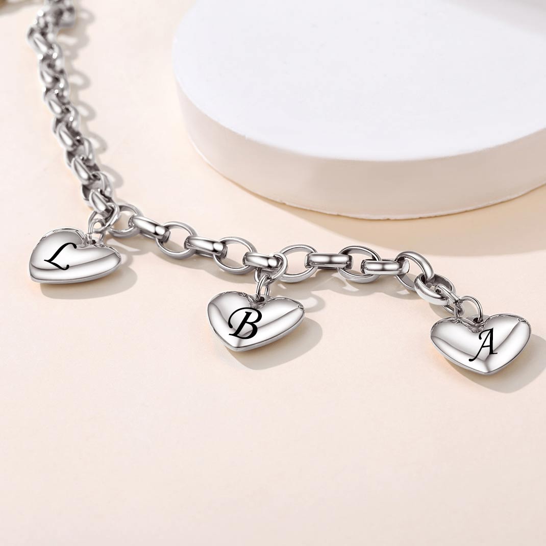 Custom Hearts Charm Bracelet