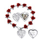 Personalized Rose Flower Heart Locket Picture Bracelet