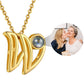 Custom Initial Photo Projection Necklace For Women