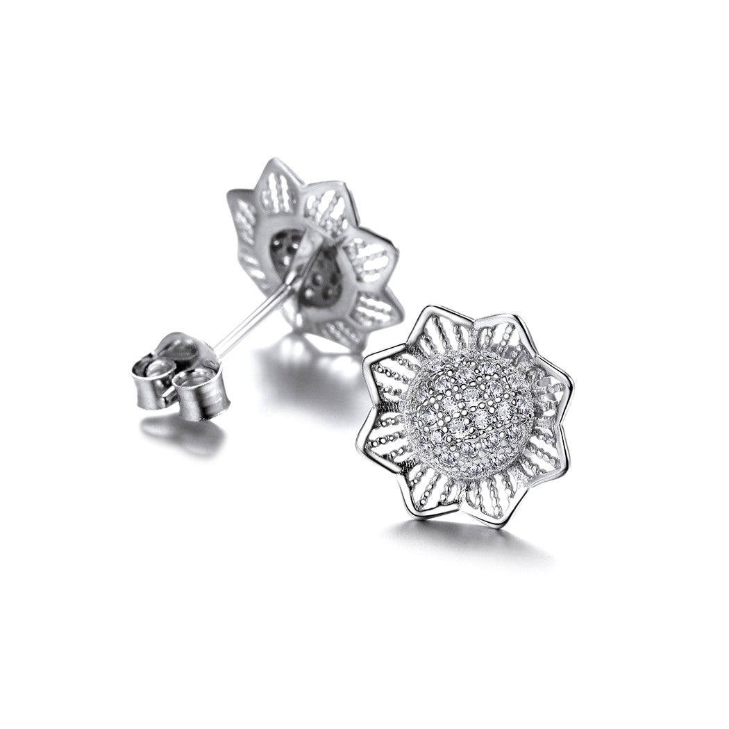 ⚡Flash Sale Sterling Silver Sunflower Stud Earrings