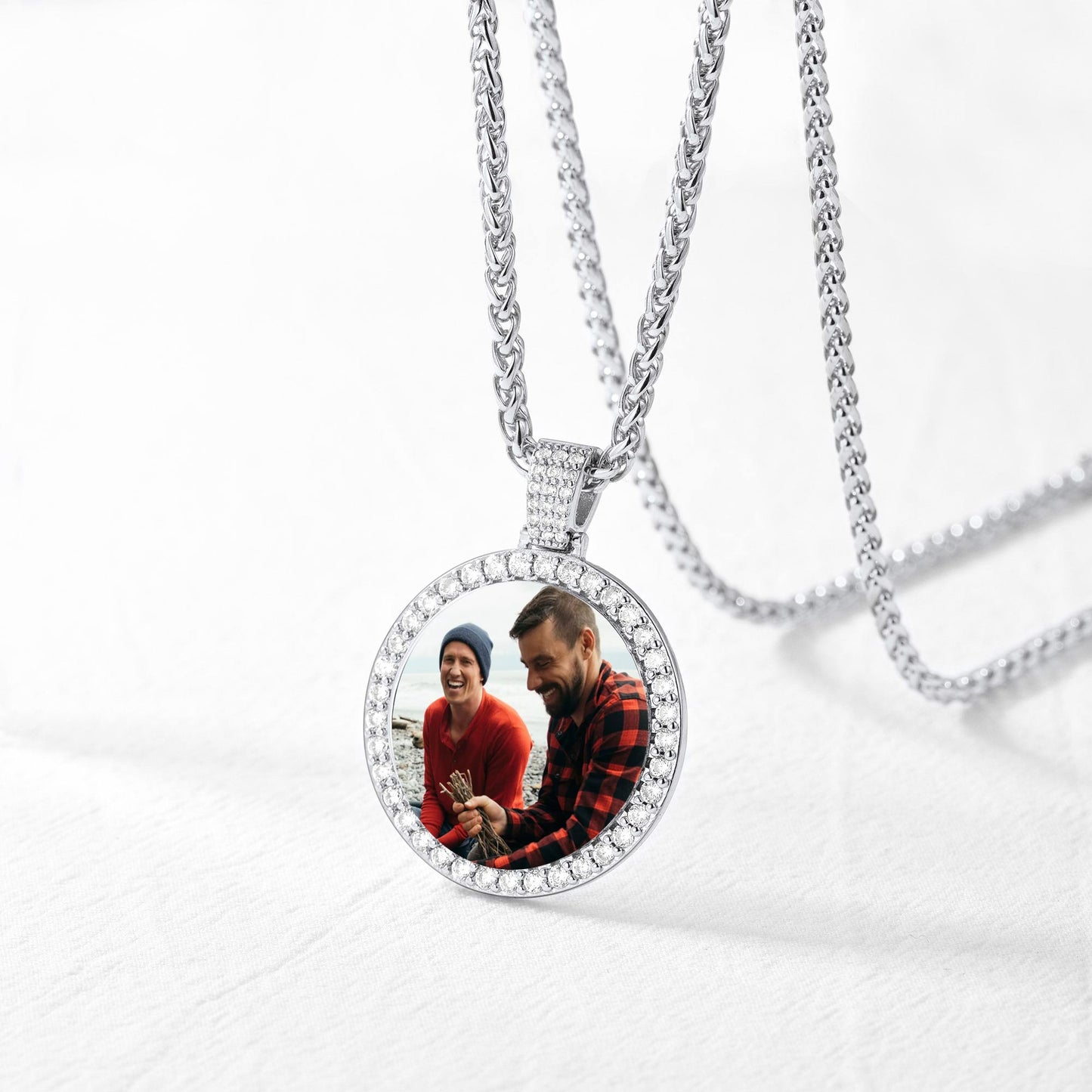Customized Photo Necklace Cubic Zirconia Picture Necklace