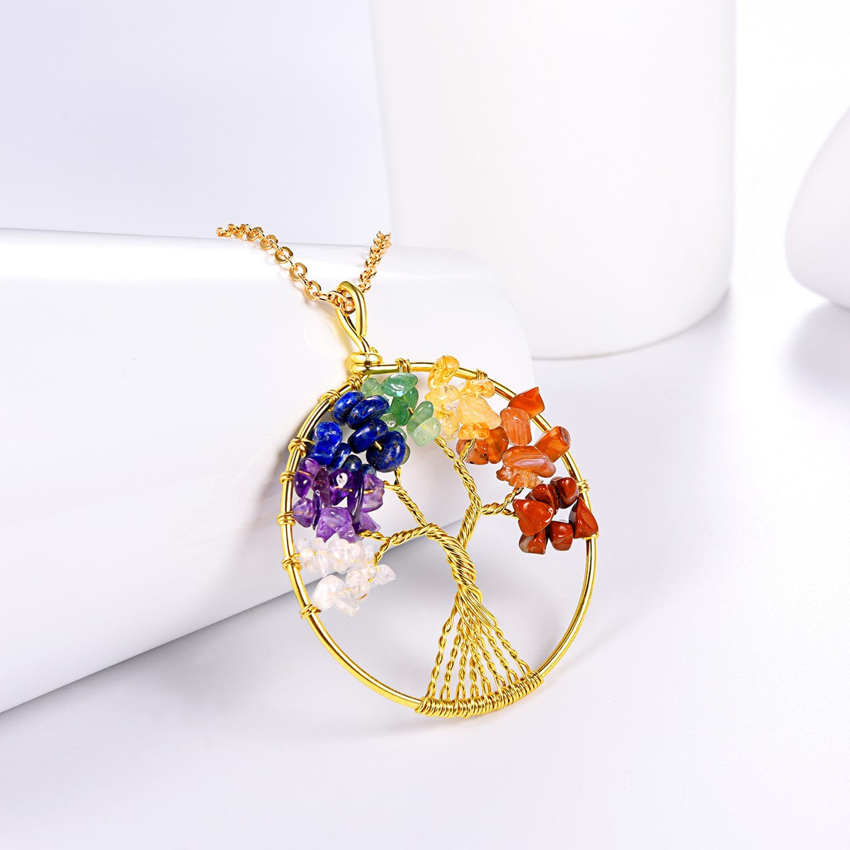 ⚡Flash Sale 7 Charka Tree of Life Necklace