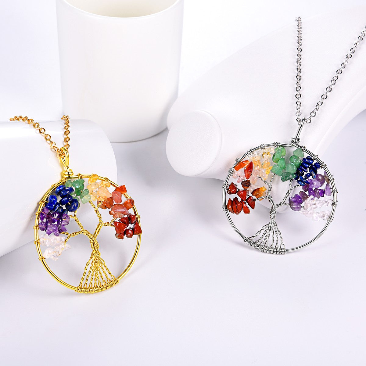 ⚡Flash Sale 7 Charka Tree of Life Necklace