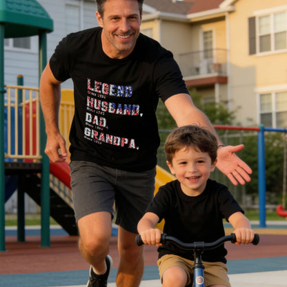 Dad Wearing Personalized Legend T Shirt for Dad Brown