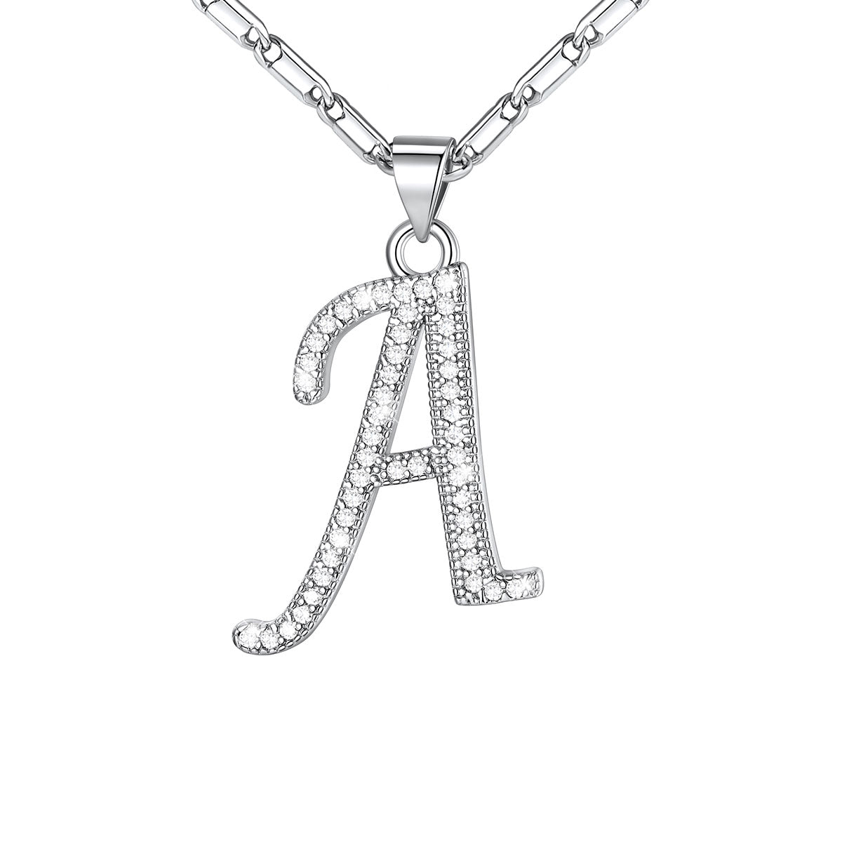 Dainty Cubic Zirconia Initial A Necklace
