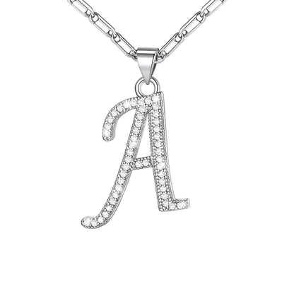 Dainty Cubic Zirconia Initial A Necklace