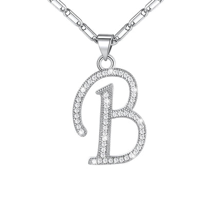 Dainty Cubic Zirconia Initial B Necklace