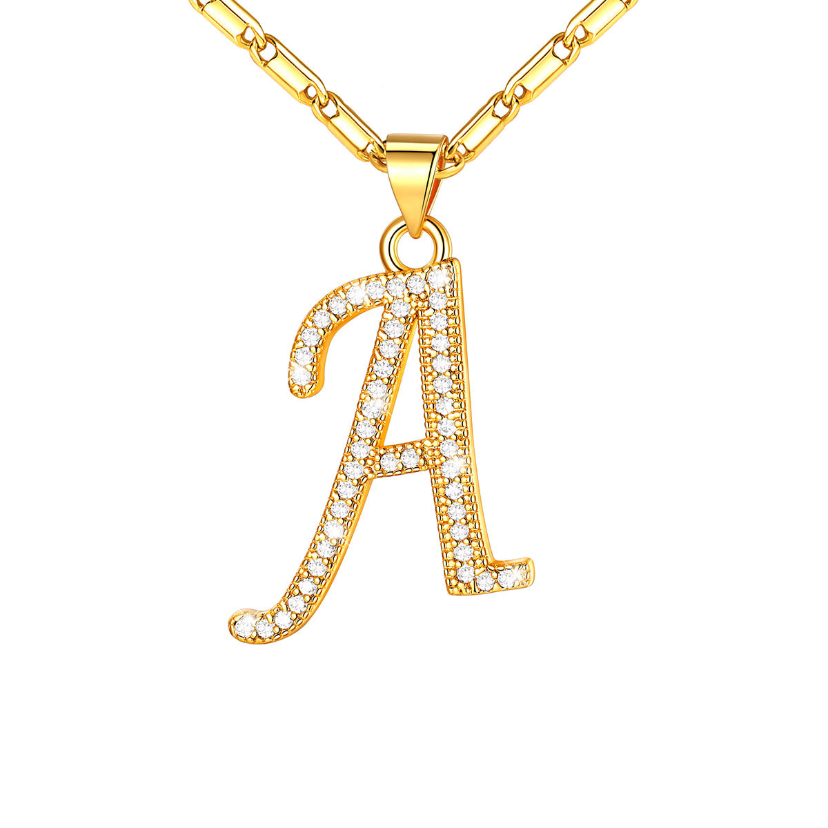Dainty Cubic Zirconia Initial Necklace for Women