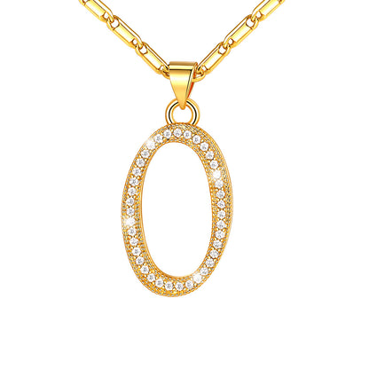 Dainty Cubic Zirconia Initial O Necklace Gold Plated
