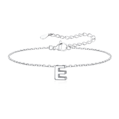 Dainty Initial E Bracelet for Women