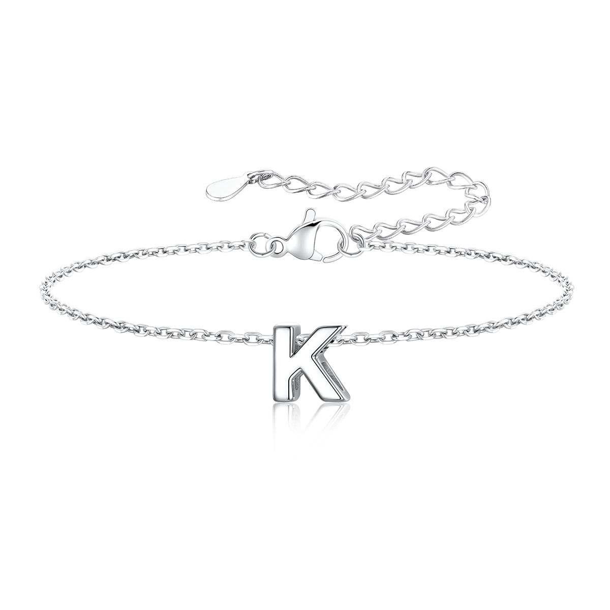 Dainty Initial K Bracelet for Women