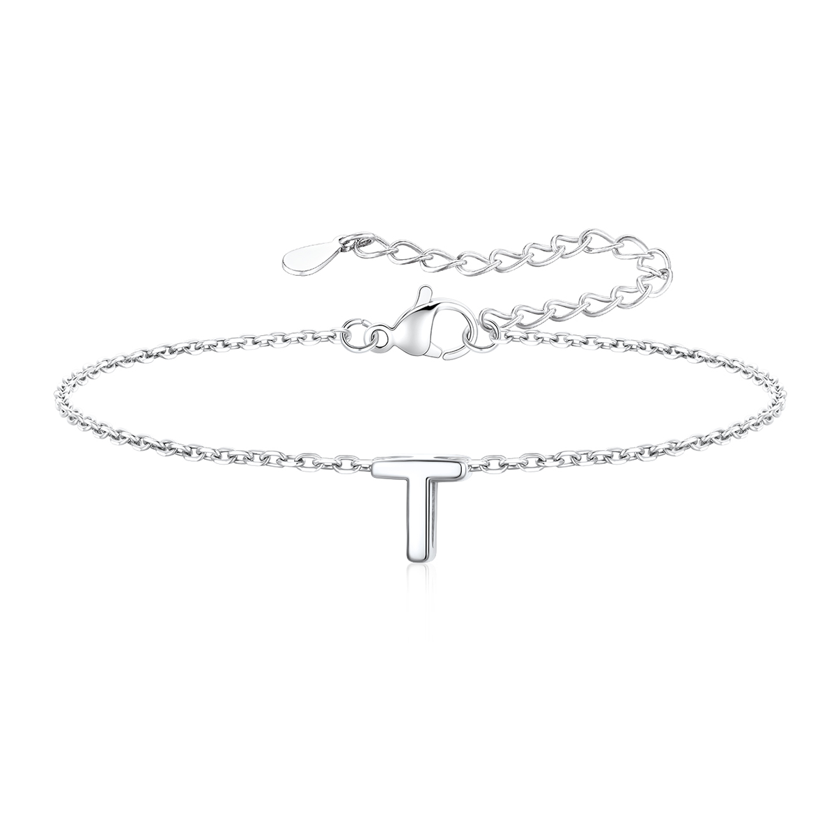Dainty Initial T Bracelet for Women