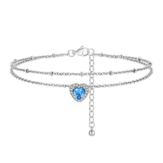 December Birthstone Anklet Double Layer FIA23769